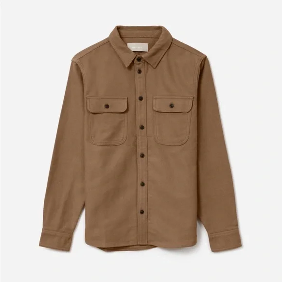 Everlane The Heavyweight Overshirt Shirt Light Jacket Size S Warm Light Brown - Picture 4 of 10